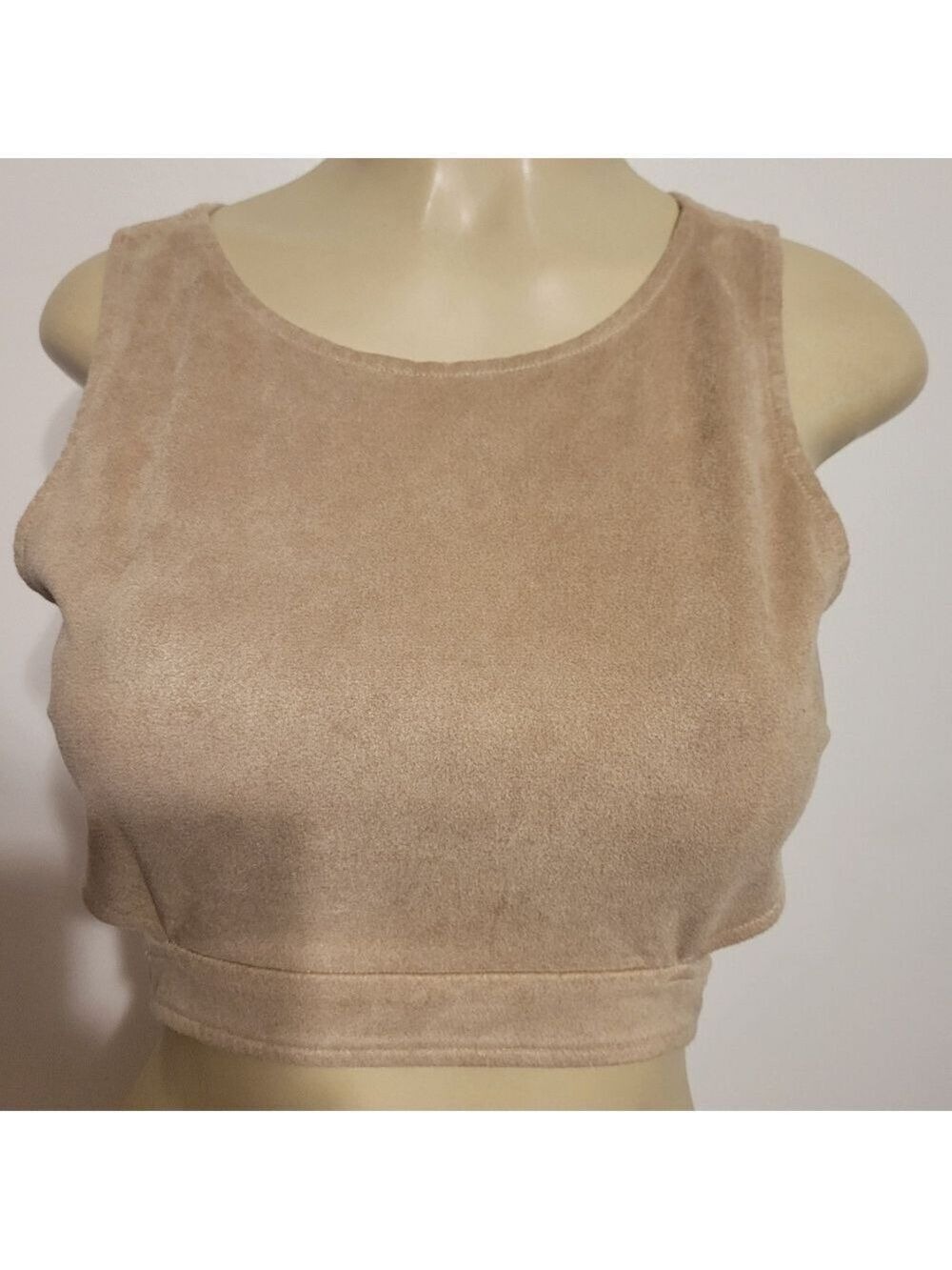 Windsor Tan Sueud Small Crop Top Like New Y2K Fall Comfy Summer Girly CowGirl
